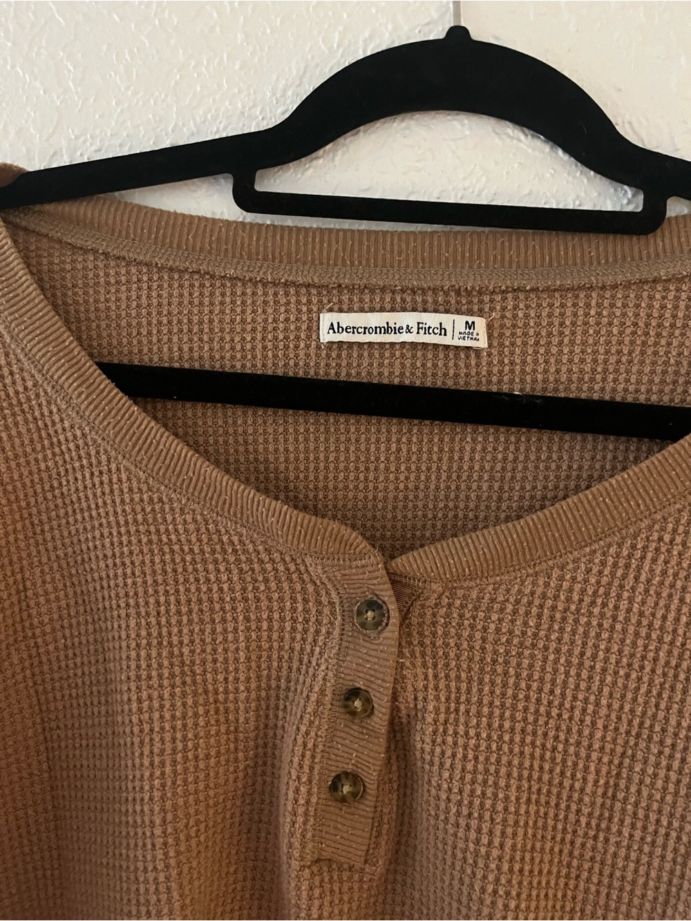 Abercrombie & Fitch Waffle Lounge Wide Leg Pants and Henley Tee Set - Picture 9 of 9